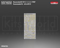 Kitsworld Kitsworld 1:48 Paint Mask Messerschmitt Bf 109E-1 E-3- E-7 Canopy/Wheel Masks 